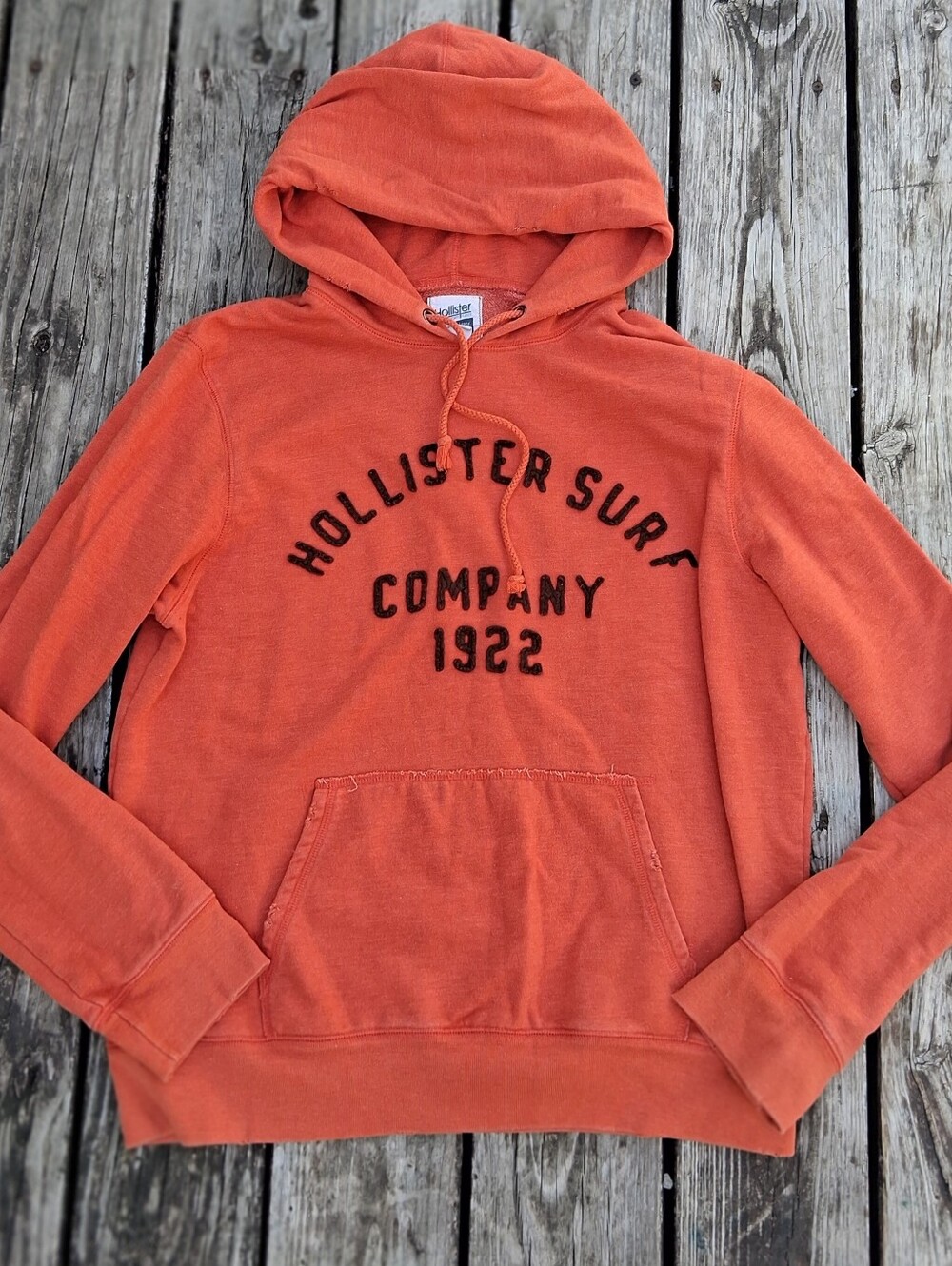 Vintage Hollister Surf Company 1922 Hoodie Sweatshirt Orange Size Large